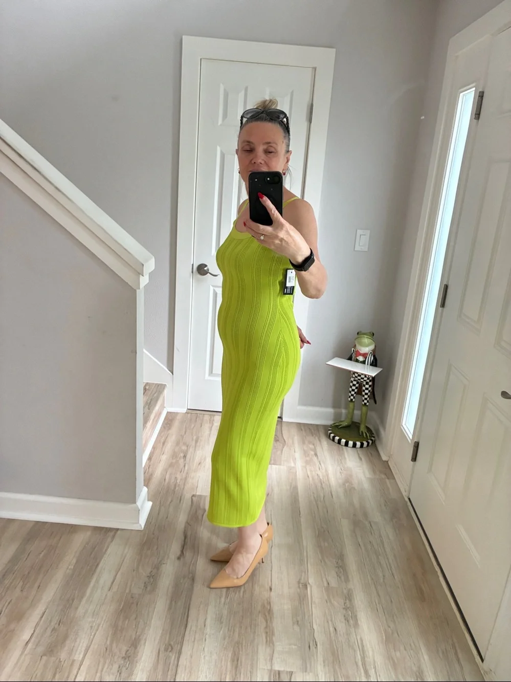 Fleur du Mal Neon Lime Ribbed Tank Midi Dress - Picture 2 of 9